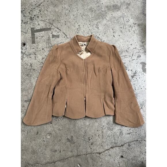 Miu Miu Womens‎ 90s Tan Jacket Wool Cashmere Blazer Sz 36 Tan - Picture 1 of 8